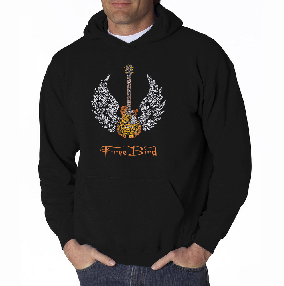 Men's Word Art Hooded Sweatshirt - LYRICS TO FREEBIRD